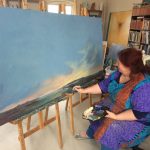 Mai-Britt Schultz - Øhavshimmel 100 x220 - 30.000 kr. 